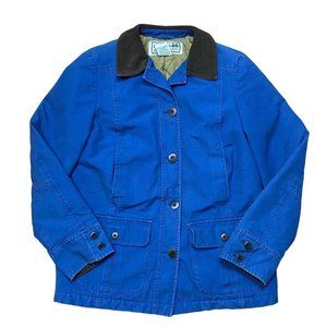 LL Bean Quilt Lined Jacket Women's Blue Canva XS Barn Chore Work Coat